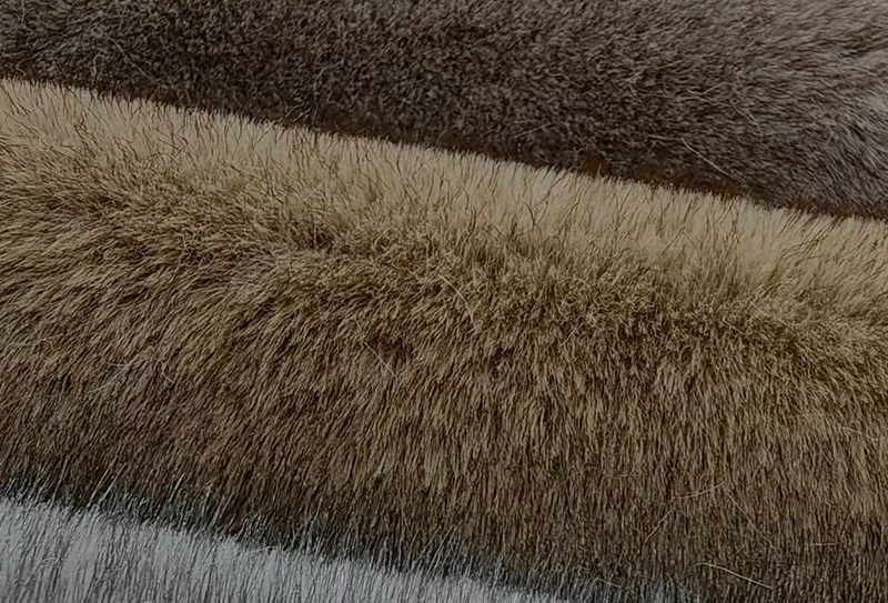 Tissu en fourrure de renard imitation cationique bicolore, 1200 mg x 185 cm
