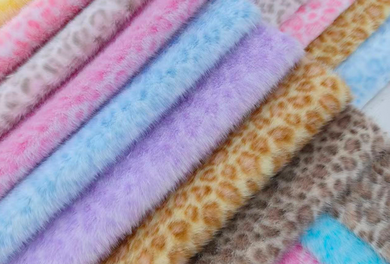 Tissu de faux vison européen à imprimé léopard, 160 mm de largeur
